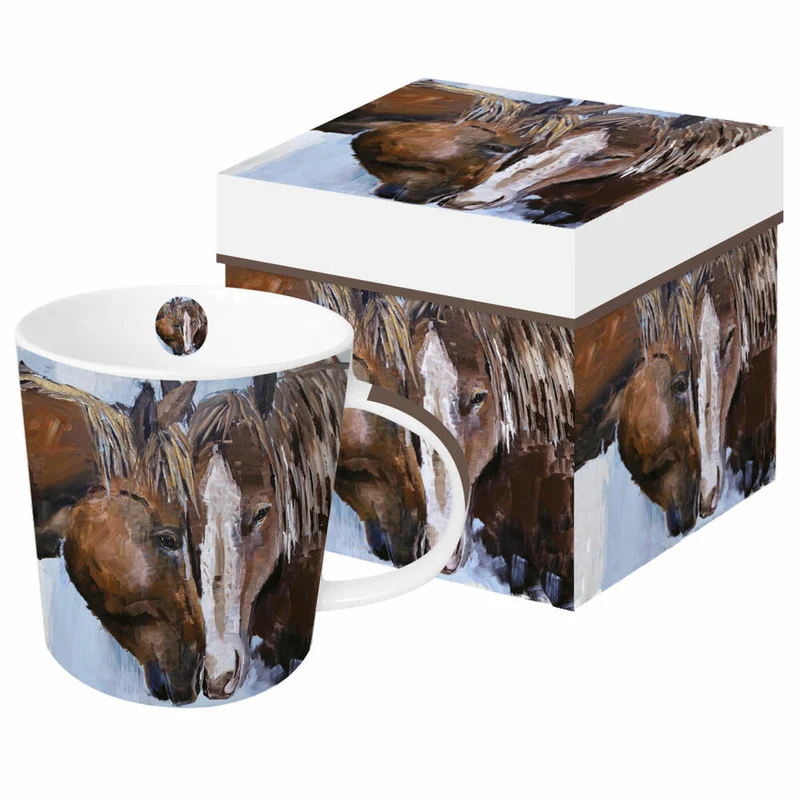 PPD Frontier Horses Trend Mug, in Geschenkbox, Henkelbecher, Kaffeebecher, Becher, Tasse, New Bone China, 400 ml, 160302259
