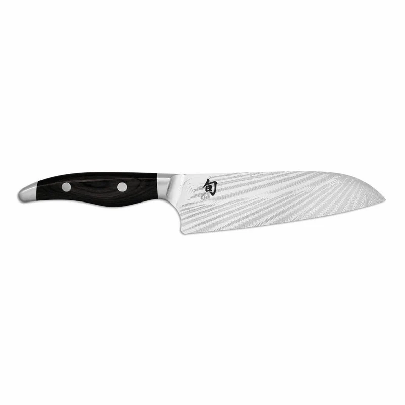 Kai Santoku-Messer Shun Nagare Black, Dual-Core-Stahl, Pakkaholz, Klingenlänge 18 cm, NDC-0702S