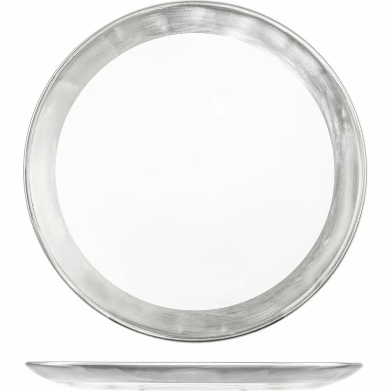 Eisch Teller Puro, Glasteller, Kuchenteller, Dessertteller, Kristallglas, Silber, Ø 21 cm, 73756721