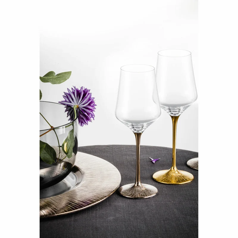 Eisch Weissweingläser Ravi Gold, 2er Set, Weißweinglas, Weinglas, Kristallglas, 380 ml, 75751830
