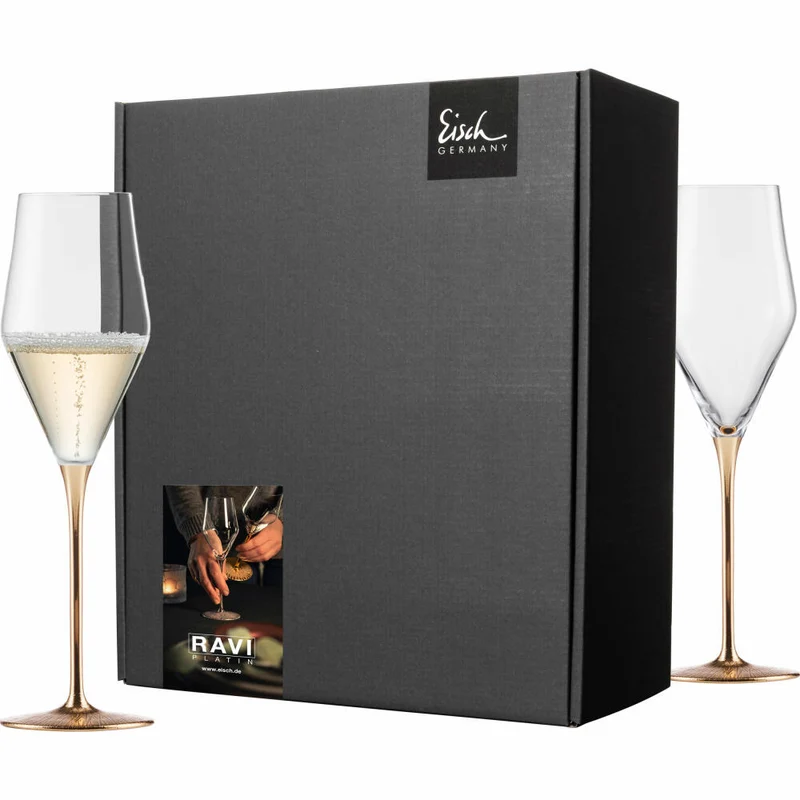 Eisch Champagnergläser Ravi Gold, 2er Set, Champagnerglas, Glas, Kristallglas, 260 ml, 75751870