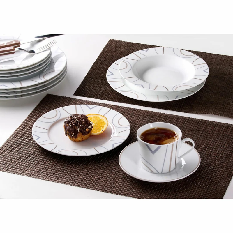 Ritzenhoff & Breker Graphic Kaffeeservice, 18-tlg., Geschirrset, Kaffee Service, Porzellan, Weiß, 422689