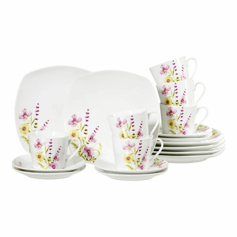 Ritzenhoff & Breker Malve Kaffeeservice, 18-tlg., Geschirrset, Kaffee Service, Porzellan, Weiß, 422702