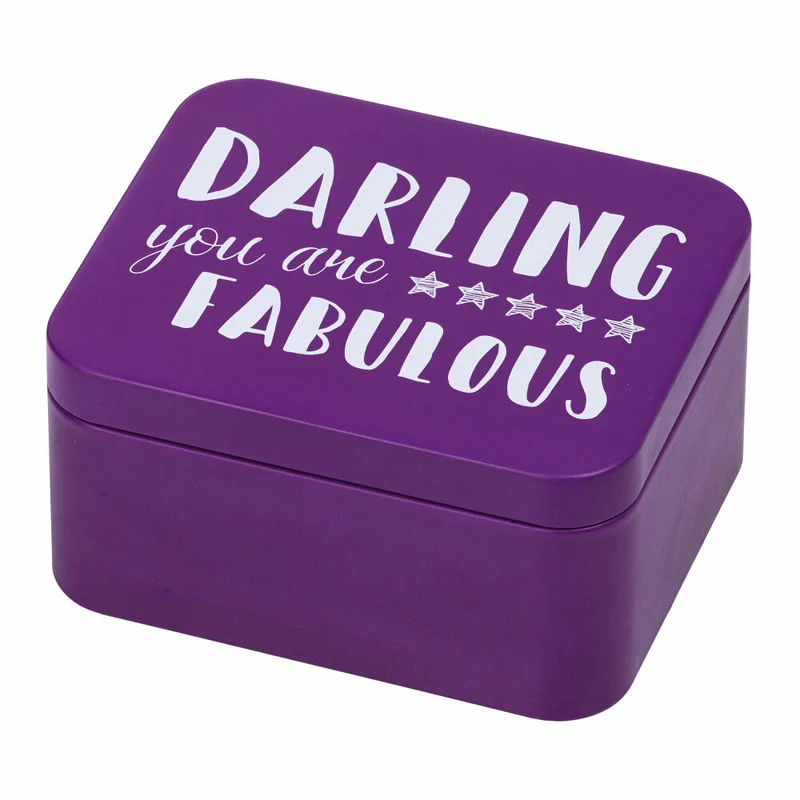 Birkmann Geschenkbox Darling, Blechdose, Geschenkdose, Box, Weißblech, Lila, 12 x 10 x 6 cm, 438132