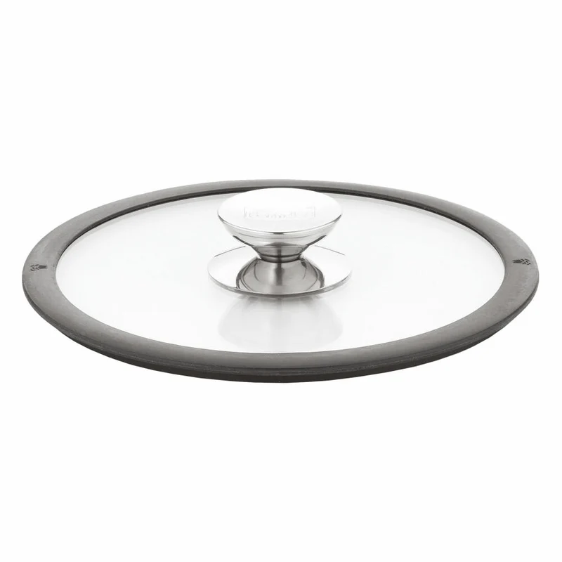 Berndes Glasdeckel mit Silikonring, Spezialglas, Transparent / Schwarz, Ø 28 cm, 007588
