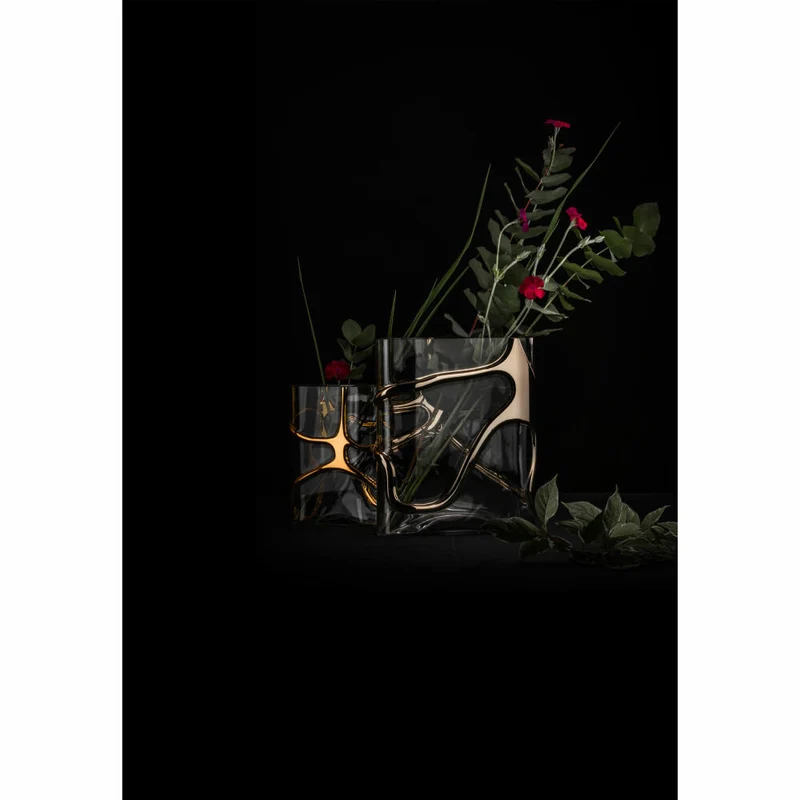 Eisch Vase Stargate, Blumenvase, Tischvase, Dekovase, Kristallglas, Gold, H 22.3 cm, 49943911