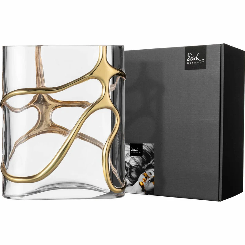 Eisch Vase Stargate, Blumenvase, Tischvase, Dekovase, Kristallglas, Gold, H 29.7 cm, 49943912