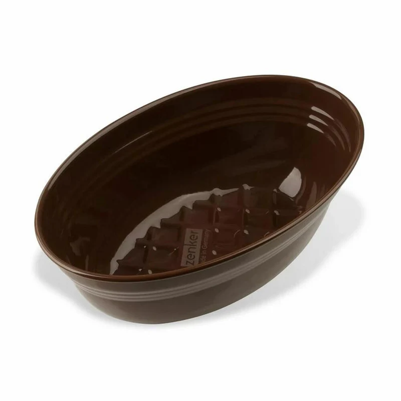 Zenker Brotlaibform Dein Brot! oval, Stahlblech emailliert, Gold / Braun, 26.5 x 16.5 x 9.5 cm, 7312