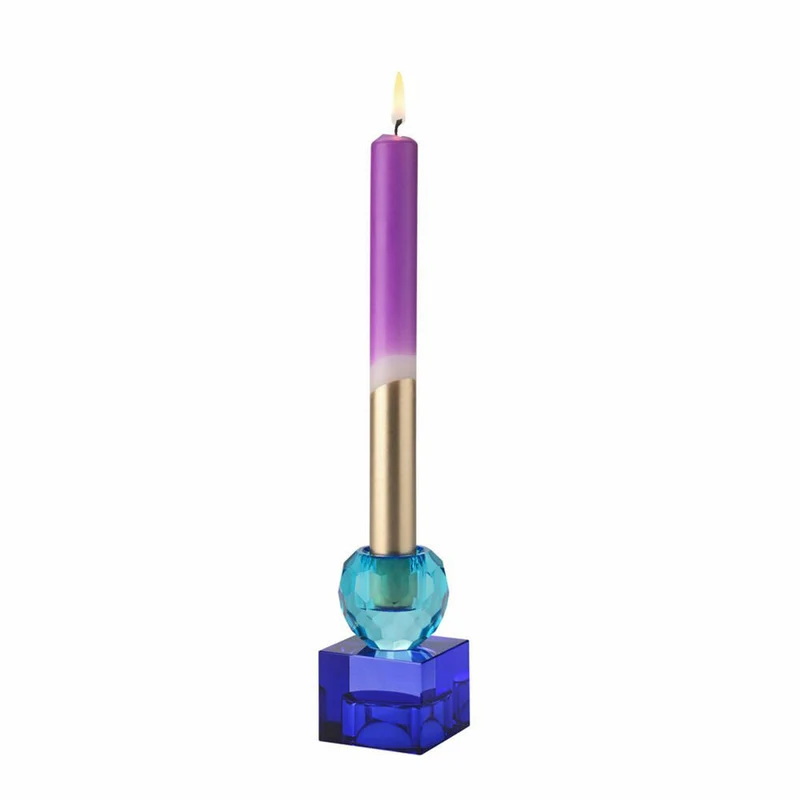 Gift Company Kerzenhalter / Teelichthalter Sari Kugel Cube, Kerzenständer, Glas, Blau / Dunkelblau, H 8 cm, 1163001009