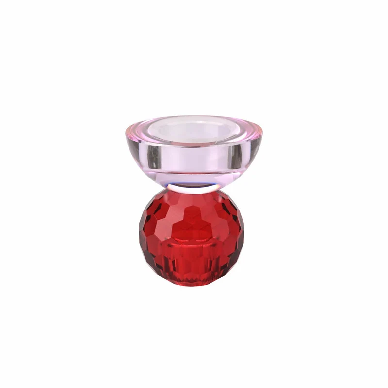 Gift Company Kerzenhalter / Teelichthalter Sari Kugel Cabochon, Kerzenständer, Glas, Rot / Hellrosa, H 9 cm, 1163201003