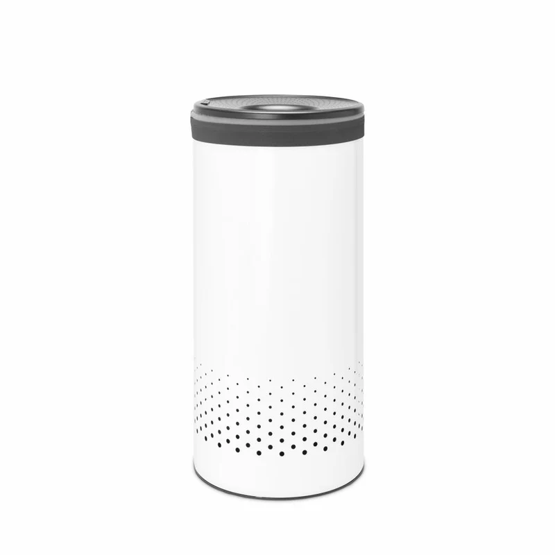 Brabantia Wäschebox Selector, Wäschekorb, Wäschesammler, Stahl / Kunststoff, White / Dark Grey, 35 L, 304866