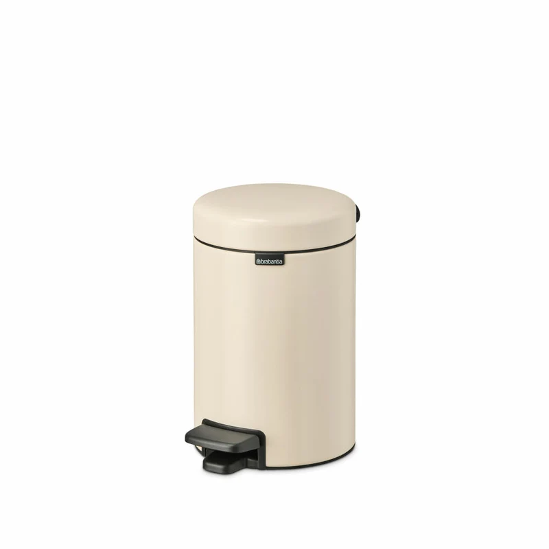 Brabantia Treteimer NewIcon, Kosmetikeimer, Mülleimer, Abfallbehälter, Stahl, Soft Beige, 3 L, 149887