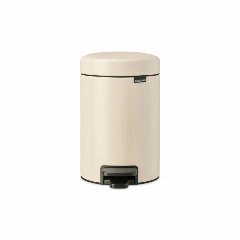 Brabantia Treteimer NewIcon, Kosmetikeimer, Mülleimer, Abfallbehälter, Stahl, Soft Beige, 3 L, 149887