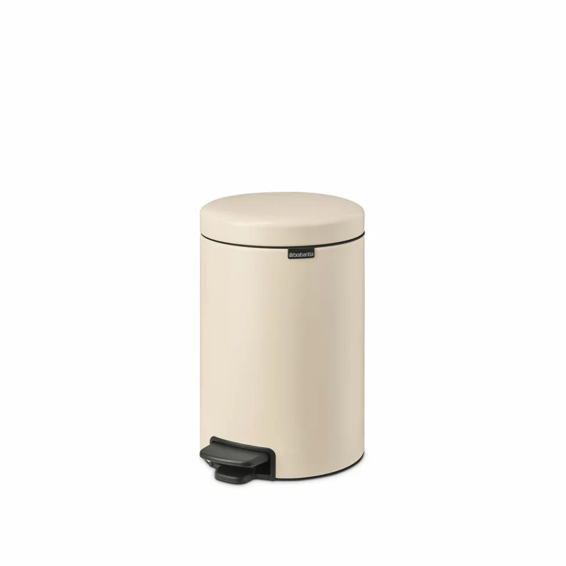 Brabantia Treteimer NewIcon, Abfalleimer, Mülleimer, Abfallbehälter, Stahl, Soft Beige, 12 L, 149924
