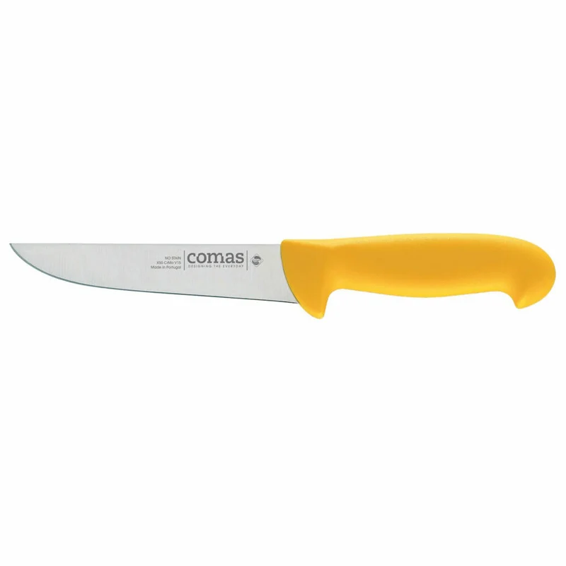 Comas Metzgermesser Carbon, Fleischermesser, Stahl, PP, Gelb, 16 cm Klinge, 10119