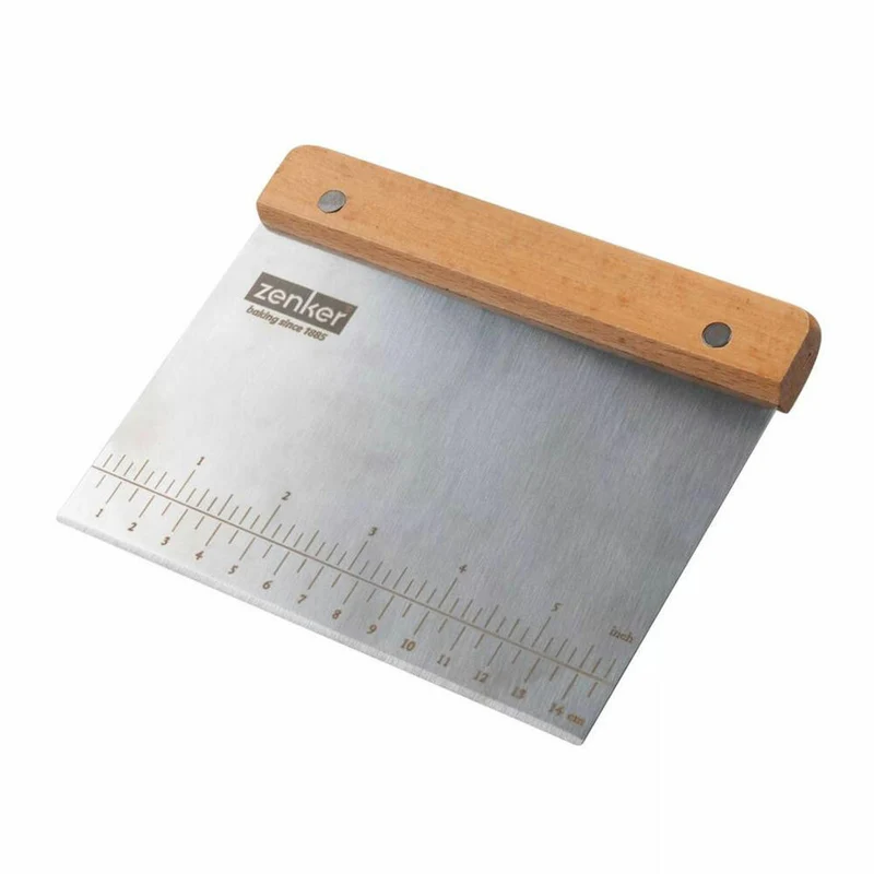 Zenker Teigabstecher Dein Brot!, Teigtrenner, Buchenholz, Edelstahl, Silber / Braun, 15 x 12 cm, 7319