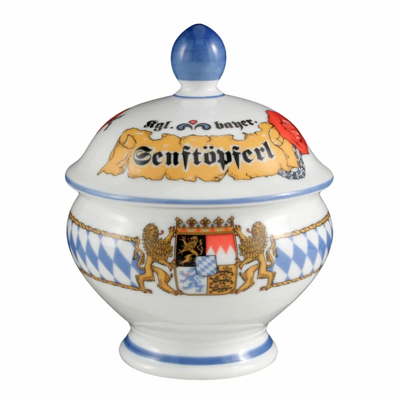 Seltmann Weiden Compact Senftopf Senftöpferl, Vorratsgefäß, Senf Topf, Porzellan, Bayern, 180 ml, 001.456005