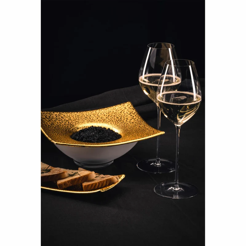 Eisch Champagnergläser Unity Sensis plus, 2er Set, mit Moussierpunkt, Champagner Glas, Kristallglas, 400 ml, 25224070