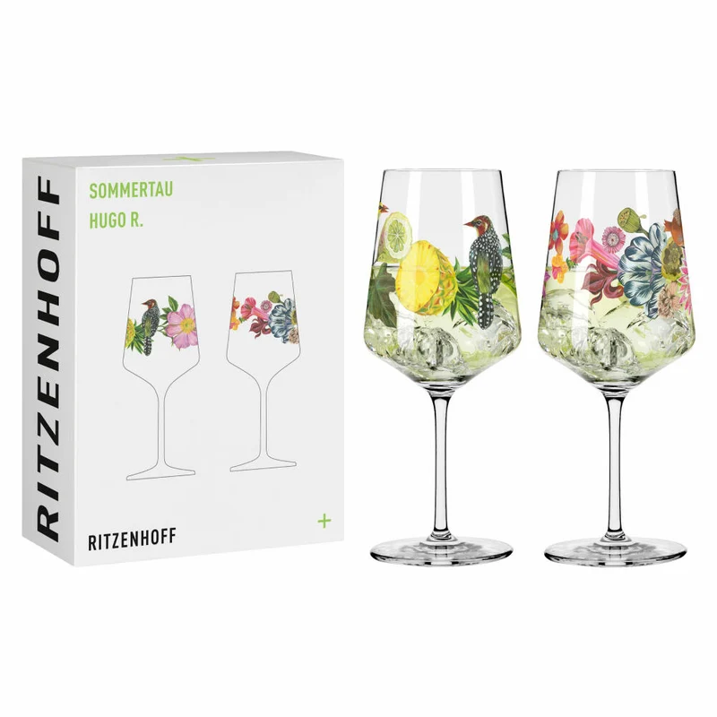 Ritzenhoff Sommertau Hugo 005 006 F24, 2er Set, Olaf Hajek, Hugo-Glas, Aperitifglas, Kristallglas, 544 ml, 2931019