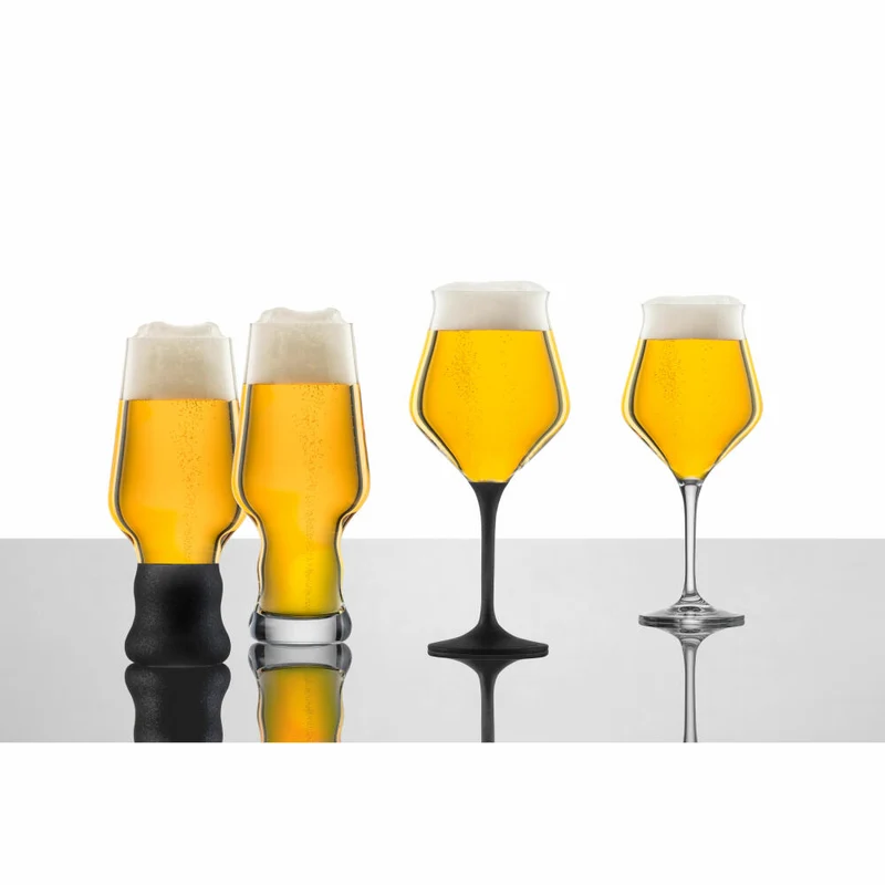 Eisch Becher Craft Beer Experts, 2er Set, Craftbeer, Bierglas, Kristallglas, Transparent / Schwarz, 450 ml, 30020372
