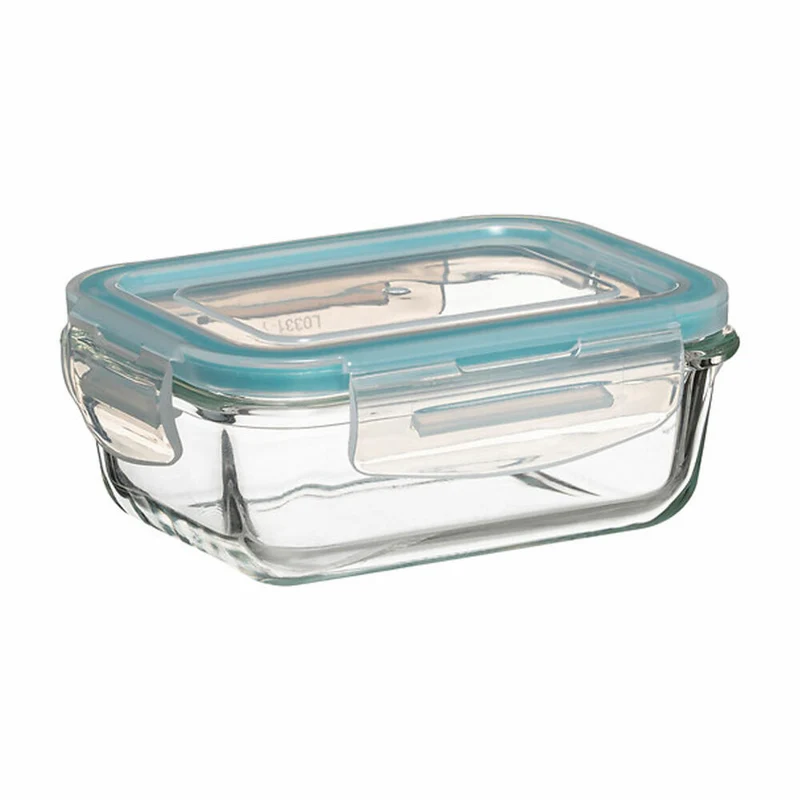 5five Simply Smart Frischhaltedosen-Set Clipeat S 3-tlg., Glas, Kunststoff, Blau, 169281