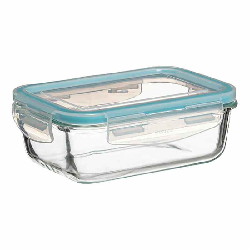 5five Simply Smart Frischhaltedosen-Set Clipeat S 3-tlg., Glas, Kunststoff, Blau, 169281