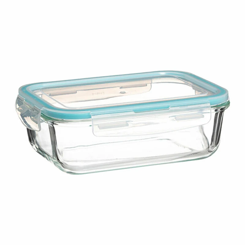 5five Simply Smart Frischhaltedosen-Set Clipeat S 3-tlg., Glas, Kunststoff, Blau, 169281