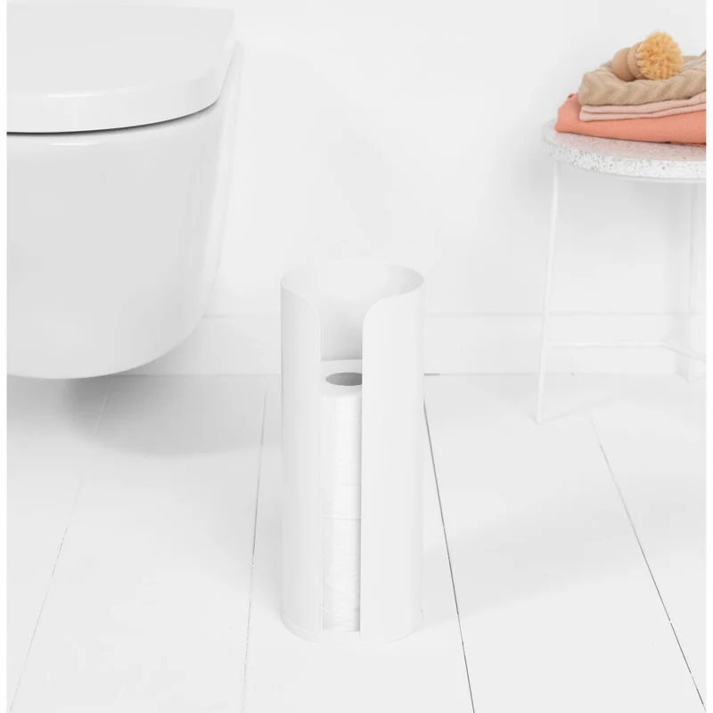 Brabantia Toilettenpapierständer ReNew, Ersatzrollenhalter, Klopapierhalter, WC-Ständer, Stahl, White, 280528