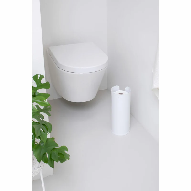 Brabantia Toilettenpapierständer ReNew, Ersatzrollenhalter, Klopapierhalter, WC-Ständer, Stahl, White, 280528