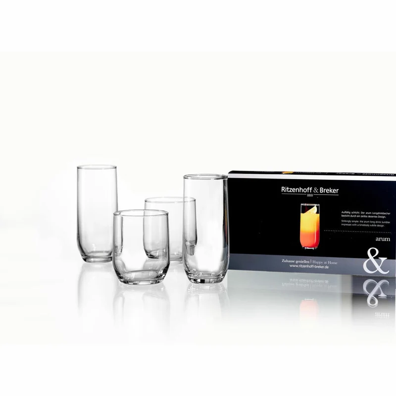 Ritzenhoff & Breker Ram Longdrinkgläser, 3er Set, Longdrinkglas, Wasserglas, Trinkglas, 315 ml, 818116