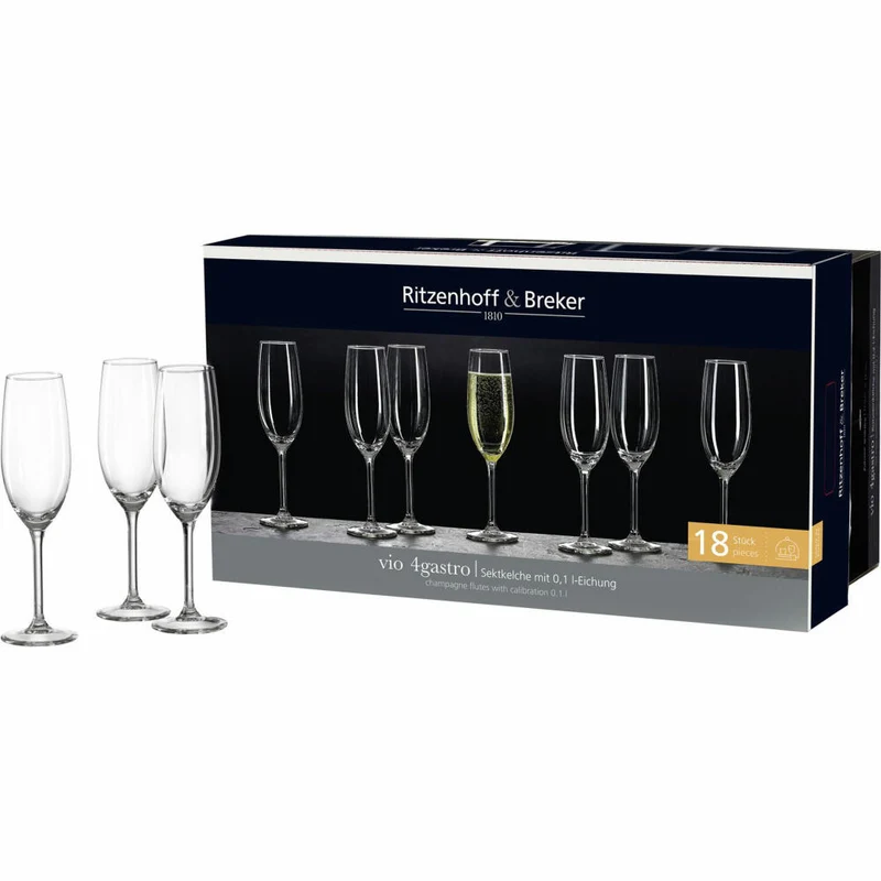 Ritzenhoff & Breker Vio Sektkelch, 18-tlg., Sektglas, Sektgläser, Glas, 100 ml, 818420