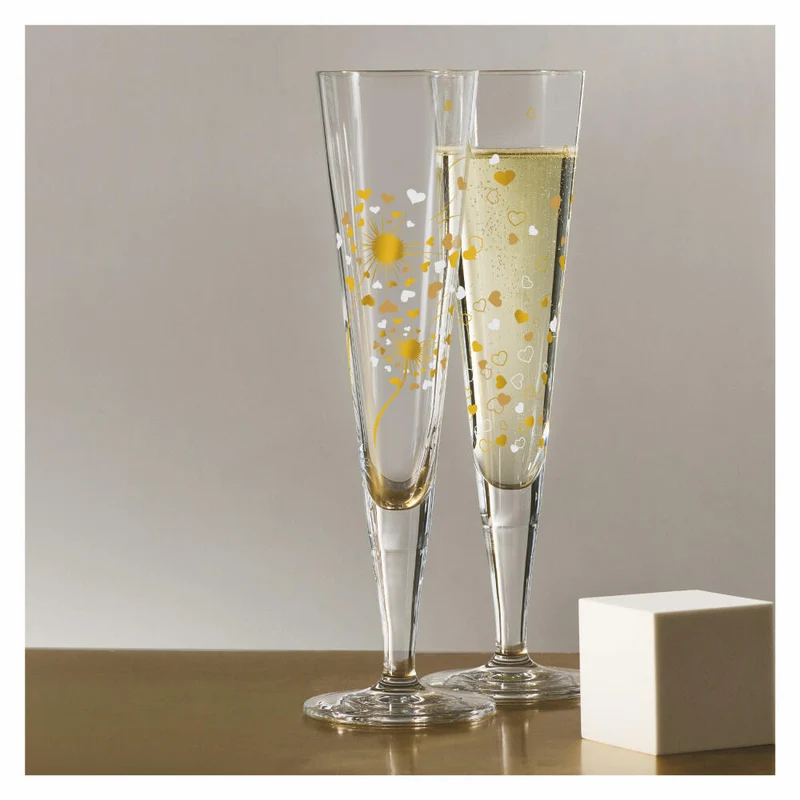 Ritzenhoff Goldnacht Champus-Duett F24, 2er Set, A. Vasconcelos, Champagnerglas, Kristallglas, 205 ml, 6031007