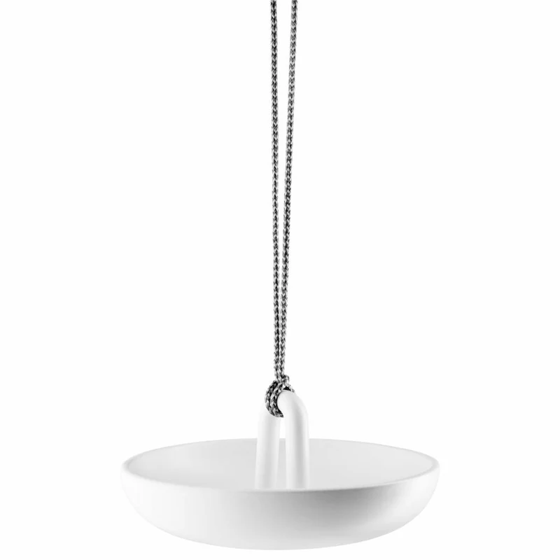 Eva Solo Hängendes Vogelbad, Vogeltränke, Wasserbad, Keramik/Nylonschnur, Weiß, Ø 25 cm, 571007