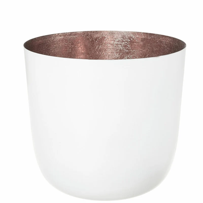 Gift Company Windlicht Madras L, Teelichthalter, Kerzenhalter, Eisen, Weiß / Rose, H 13 cm, 76676