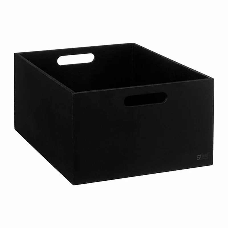 5five Simply Smart Aufbewahrungsboxen-Set Bava 3-tlg., MDF, Bambus, Schwarz, 181365