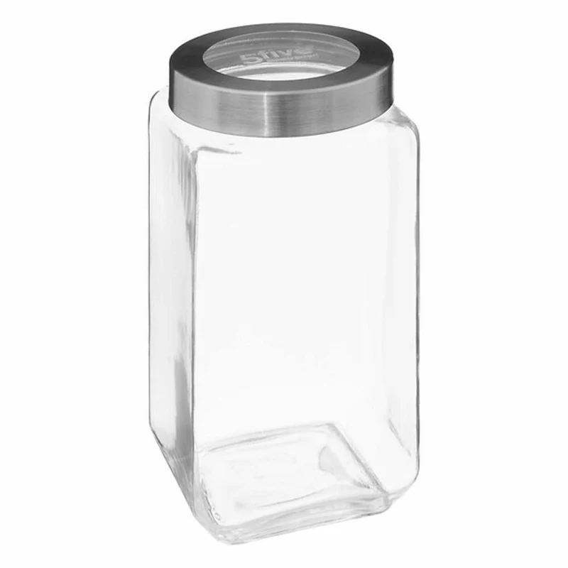 5five Simply Smart Einmachglas Miro, Vorratsglas, Glas, Stahl, Acryl, Transparent, 2 L, 189564