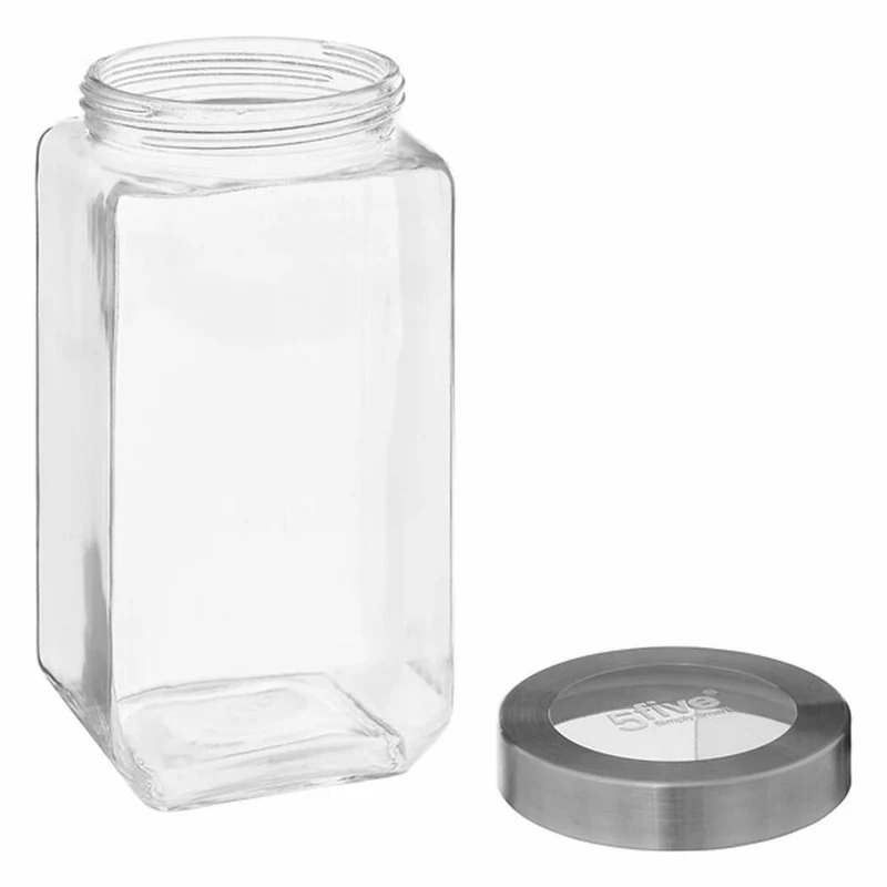 5five Simply Smart Einmachglas Miro, Vorratsglas, Glas, Stahl, Acryl, Transparent, 2 L, 189564