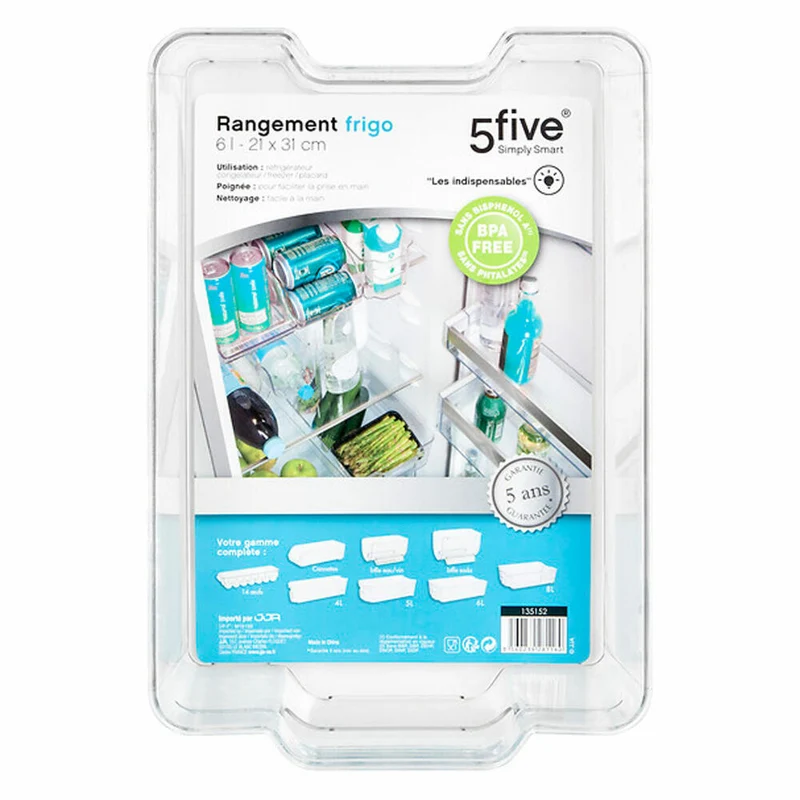 5five Simply Smart Kühlschrank-Aufbewahrungsbox Smart Fridge, PET-Kunststoff, Transparent, 6 L, 135152
