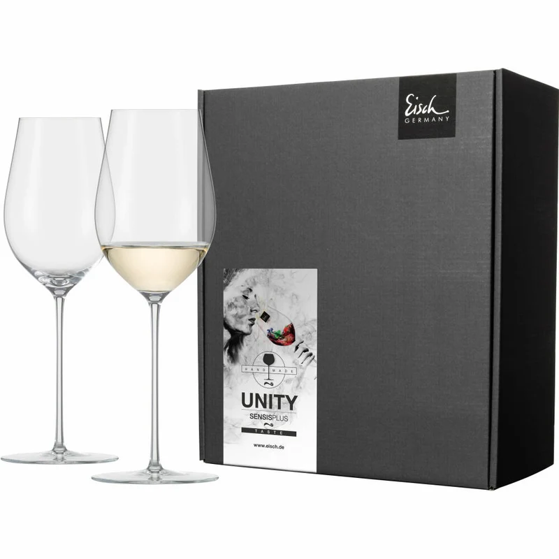 Eisch Weissweingläser Unity Sensis plus, 2er Set, Weißweinglas, Weinglas, Kristallglas, 410 ml, 25224030