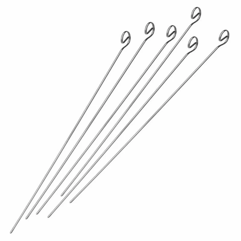 FMprofessional wiederverwendbare Grillspieße 6er Set, Edelstahl, Silbern, 35 cm, 22210