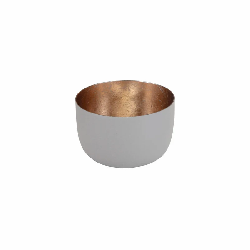 Gift Company Windlicht Madras S, Teelichthalter, Kerzenhalter, Eisen, Sandstone / Gold, H 5 cm, 78214