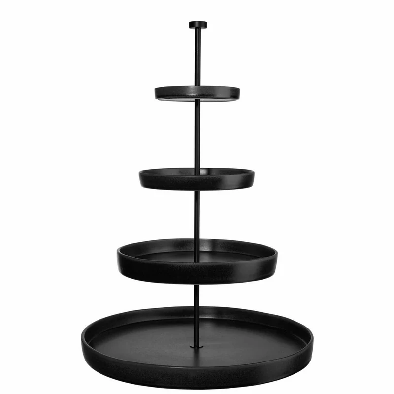 ASA Selection Grande Etagere, 4-stufig, Servierständer, Etagenständer, Servierturm, Steingut, Black Iron, H 61 cm, 92153174