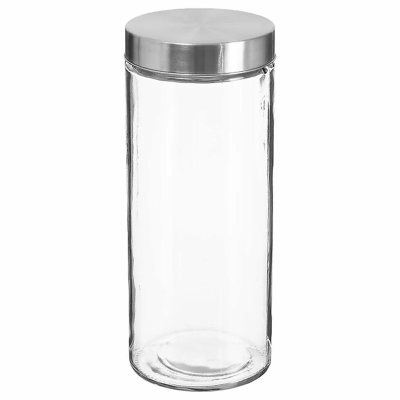 5five Simply Smart Einmachglas Nixo, Vorratsglas, Glas, Edelstahl, Transparent, 2 L, 135299