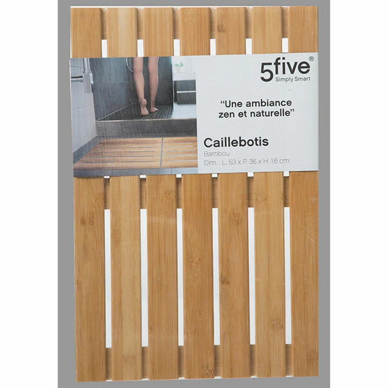 5five Simply Smart Fußmatte Naturelle, Badematte, Bambus, Beige, 53 x 36 cm, 155989