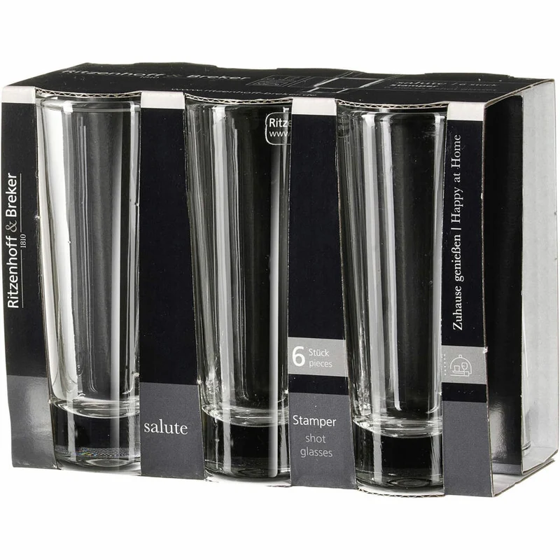 Ritzenhoff & Breker Salute Schnapsgläser, 6er Set, Stamper, Schnapsglas, 65 ml, 818918