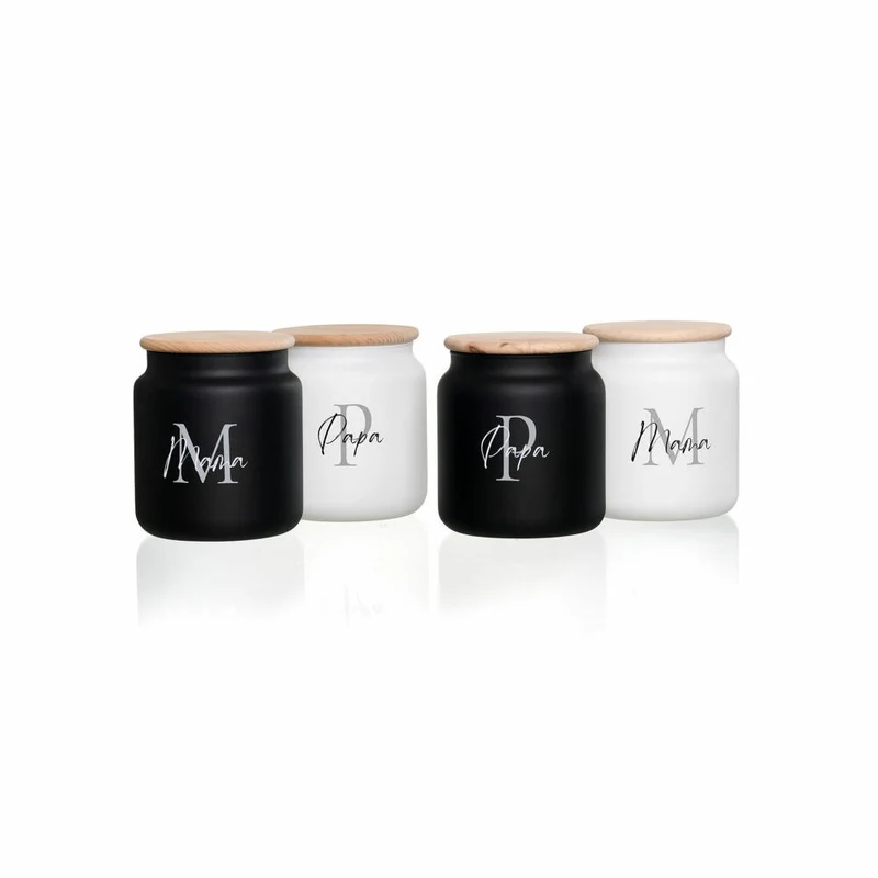 Ritzenhoff & Breker Svart Dose Mama, Vorratsdose, Aufbewahrungsdose, Keksdose, Glas, Schwarz, 1.1 L, 823349