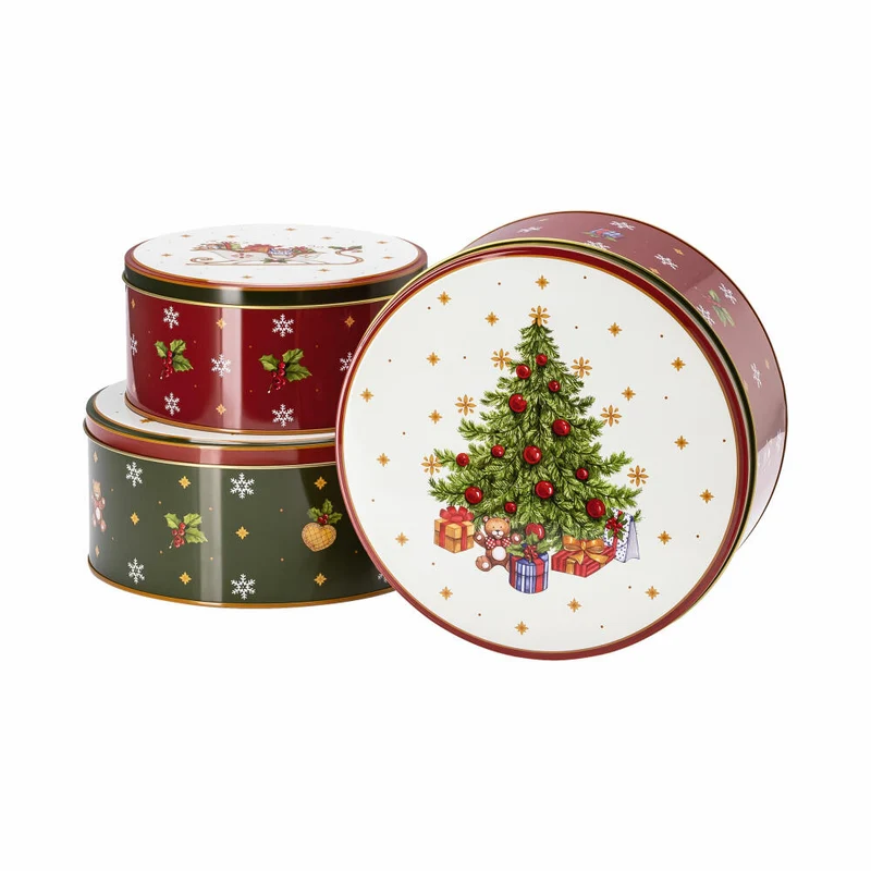 Hutschenreuther Plätzchendosen-Set 3-tlg. Happy Wintertime, Metall, Mehrfarbig, 02426-727441-05583