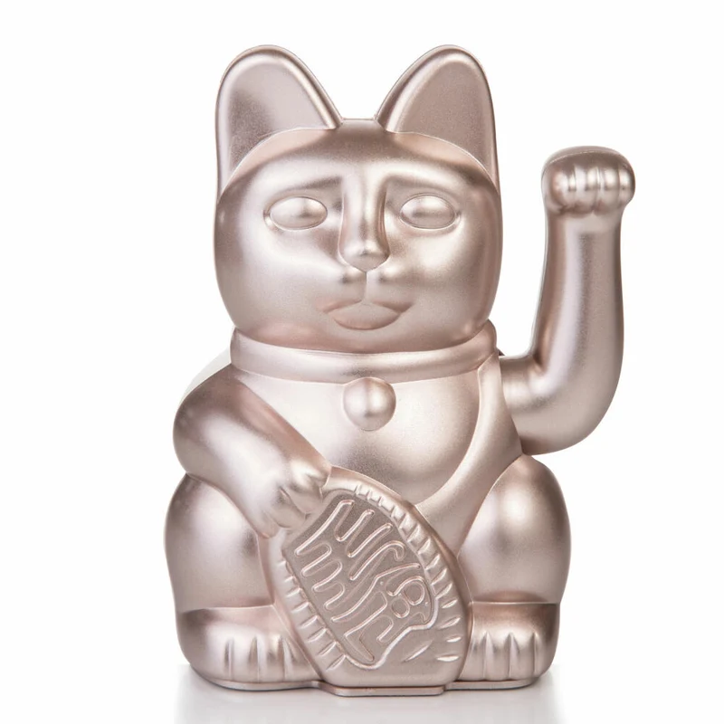 Donkey Products Winkekatze Lucky Cat Maneki Neko, Glücksbringer, Kunststoff, Moonlight, 15 cm, 330439
