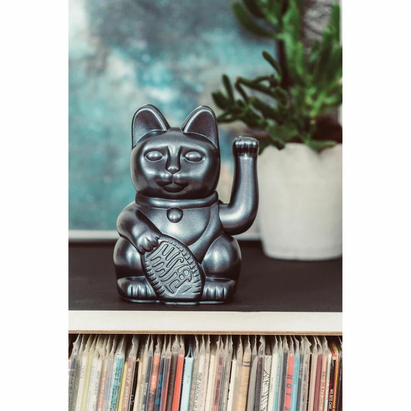 Donkey Products Winkekatze Lucky Cat Maneki Neko, Glücksbringer, Kunststoff, Galaxy, 15 cm, 330440