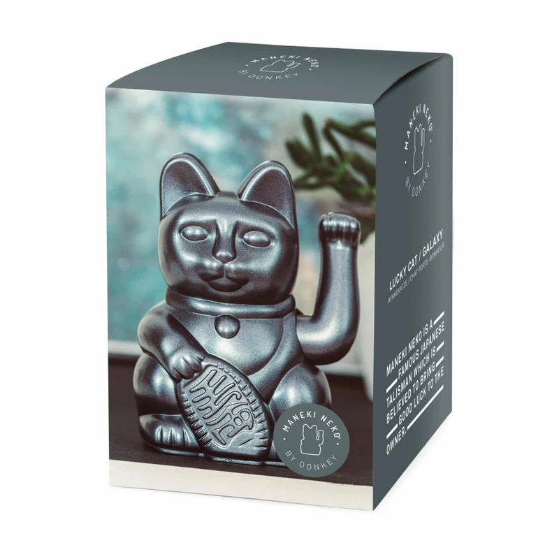 Donkey Products Winkekatze Lucky Cat Maneki Neko, Glücksbringer, Kunststoff, Galaxy, 15 cm, 330440